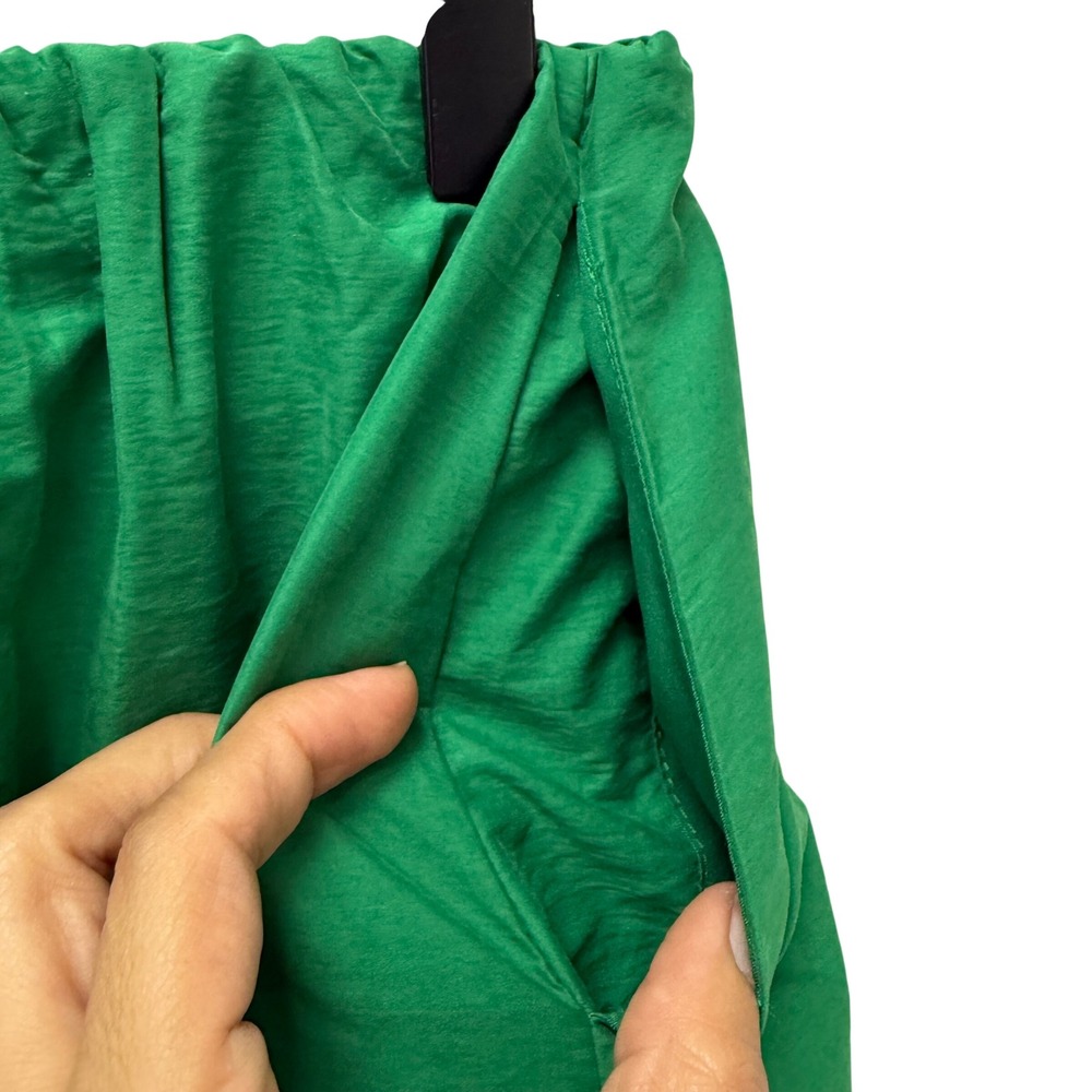 Zara Green Bubble Hem Midi Skirt Elastic Waist Pockets 1255/513/933 Womens S - Picture 6 of 7